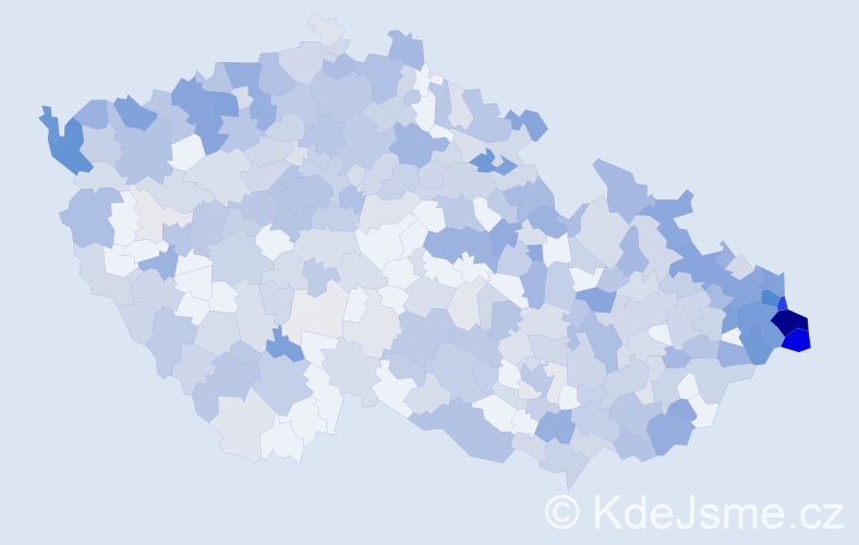 Jméno: 'Karina', počet výskytů 849 v celé ČR