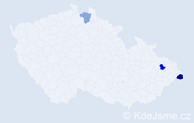 Jméno: 'Samuel Jozef', počet výskytů 3 v celé ČR