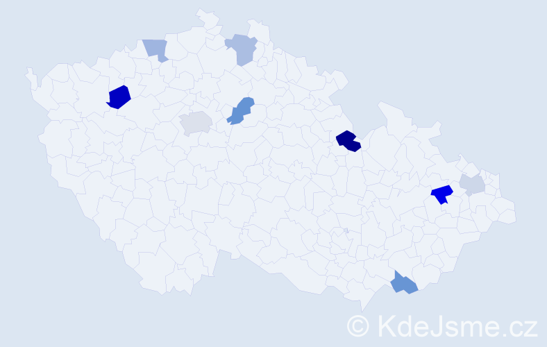 Jméno: 'Matěj Josef', počet výskytů 11 v celé ČR