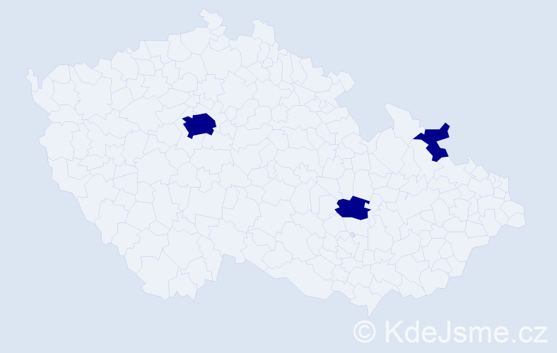 Jméno: 'Jakovos', počet výskytů 3 v celé ČR