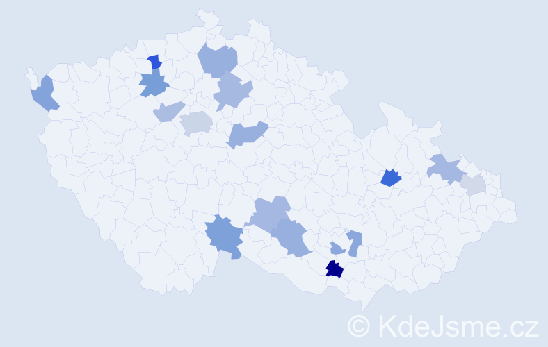 Jméno: 'Tekla', počet výskytů 19 v celé ČR