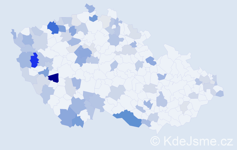 Jméno: 'Markus', počet výskytů 205 v celé ČR