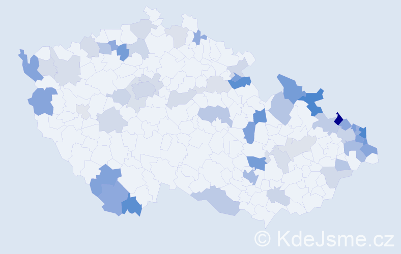 Jméno: 'Emerich', počet výskytů 119 v celé ČR