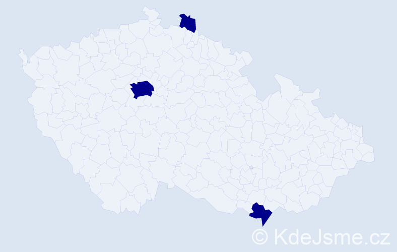 Jméno: 'Leia', počet výskytů 3 v celé ČR
