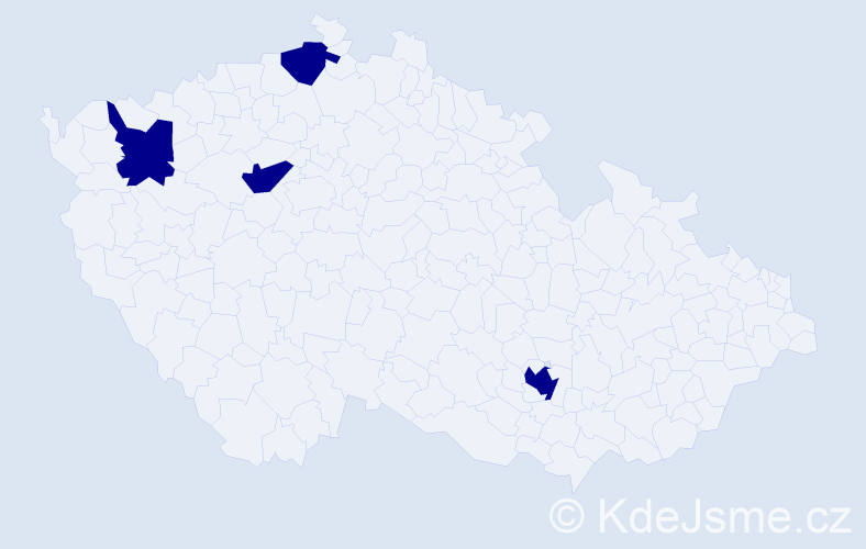 Jméno: 'Karoą', počet výskytů 4 v celé ČR