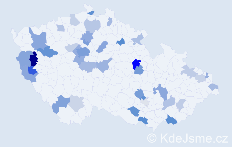 Jméno: 'Krištof', počet výskytů 67 v celé ČR