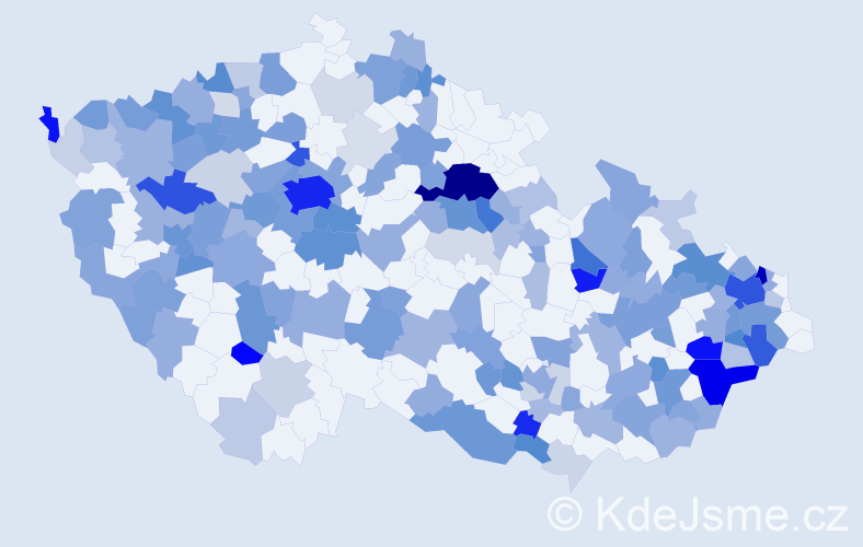 Jméno: 'Vladana', počet výskytů 465 v celé ČR