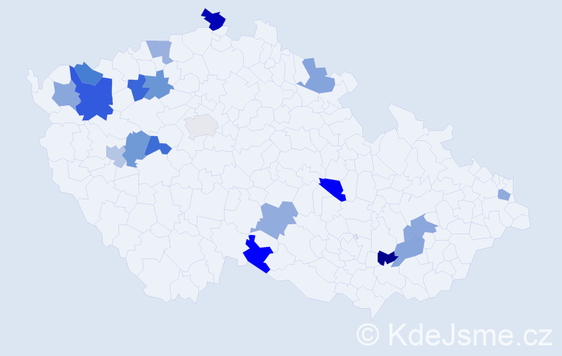 Jméno: 'Piroška', počet výskytů 22 v celé ČR