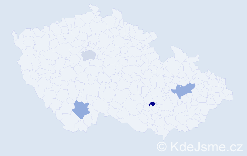 Jméno: 'Bechir', počet výskytů 5 v celé ČR