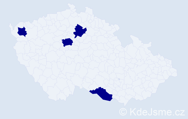 Jméno: 'Nislava', počet výskytů 4 v celé ČR