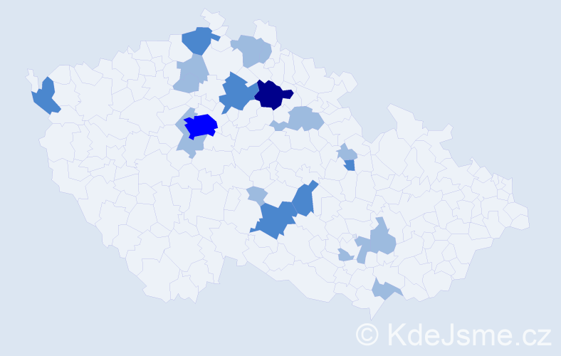 Jméno: 'Vladek', počet výskytů 30 v celé ČR