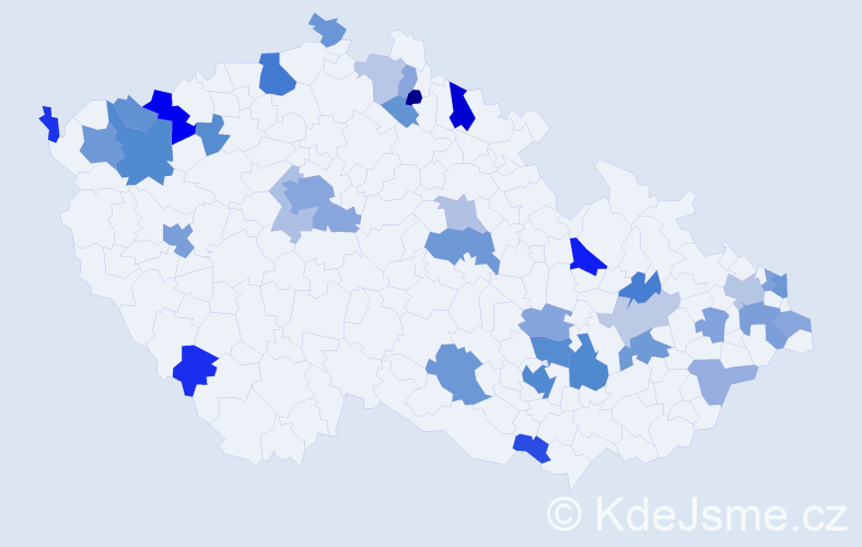 Jméno: 'Astrid', počet výskytů 76 v celé ČR