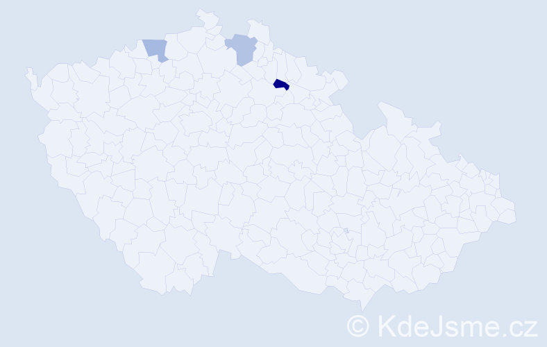 Jméno: 'Travis', počet výskytů 3 v celé ČR