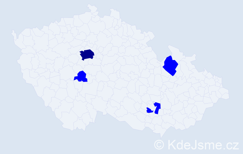 Jméno: 'Emily Jane', počet výskytů 5 v celé ČR