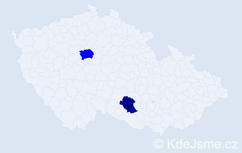 Jméno: 'Togtokh', počet výskytů 3 v celé ČR