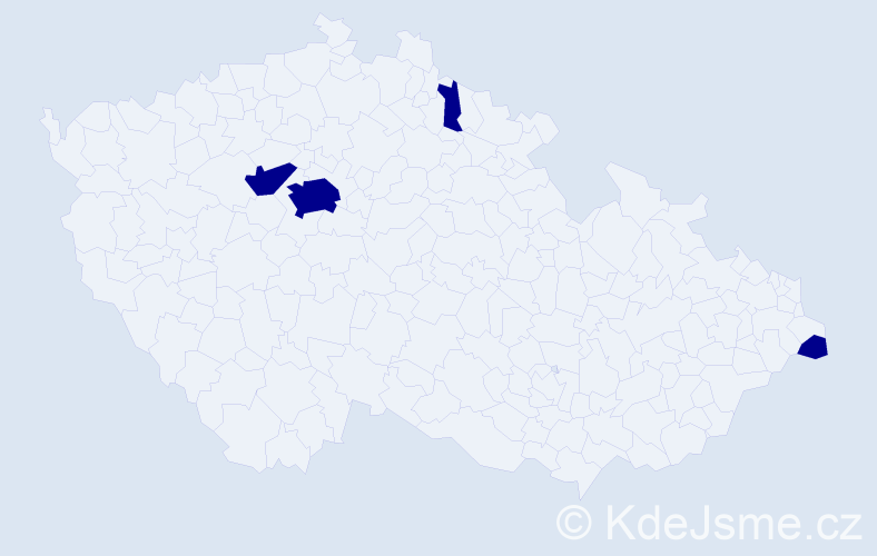 Jméno: 'Jakub Vladislav', počet výskytů 4 v celé ČR