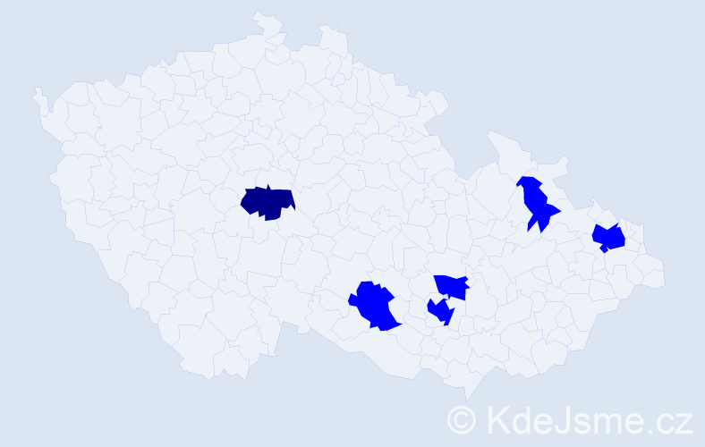 Jméno: 'Silvano', počet výskytů 7 v celé ČR