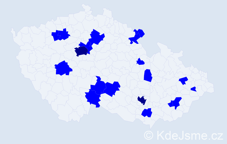 Jméno: 'Věnka', počet výskytů 21 v celé ČR