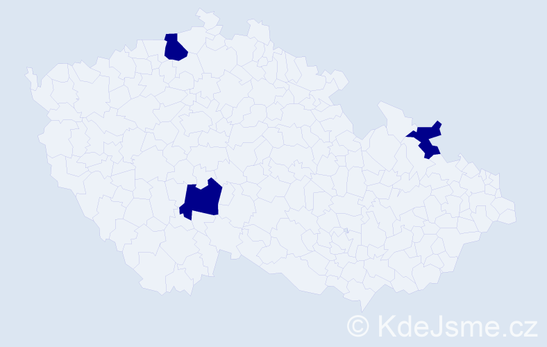Jméno: 'Kristyán', počet výskytů 3 v celé ČR