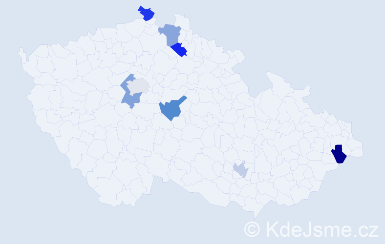 Jméno: 'Rick', počet výskytů 8 v celé ČR