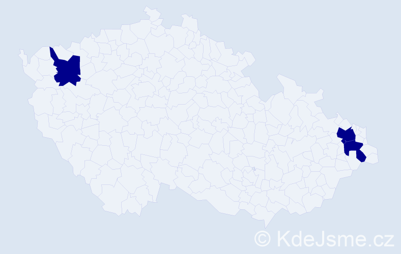 Jméno: 'Kvetuše', počet výskytů 3 v celé ČR