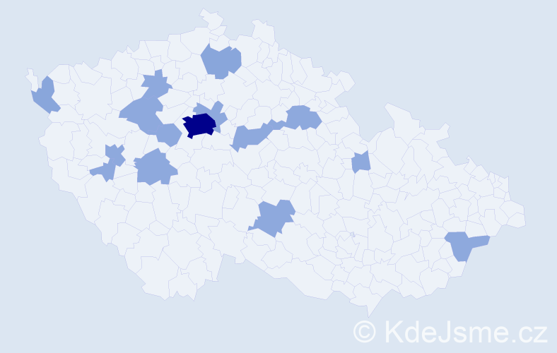 Jméno: 'Silviya', počet výskytů 25 v celé ČR