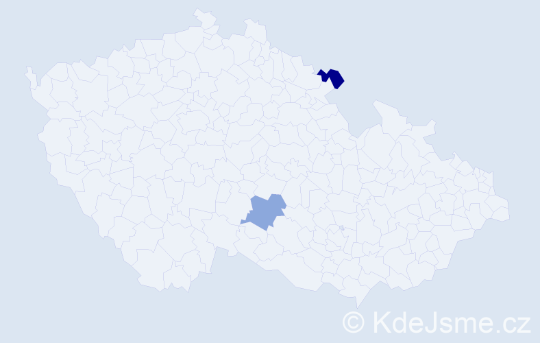 Jméno: 'Ester Ella', počet výskytů 2 v celé ČR