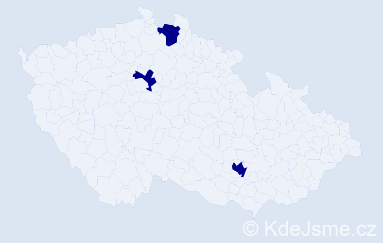 Jméno: 'Ahed', počet výskytů 3 v celé ČR
