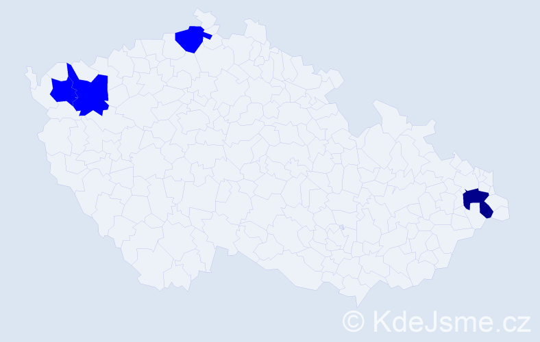 Jméno: 'Hartmut', počet výskytů 5 v celé ČR