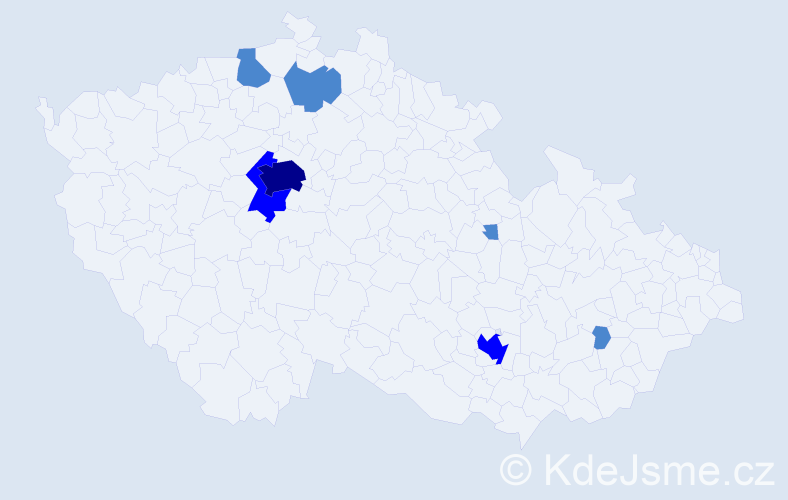 Jméno: 'Carole', počet výskytů 11 v celé ČR