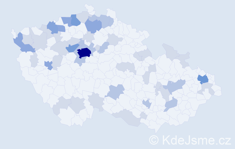 Jméno: 'Valerij', počet výskytů 105 v celé ČR