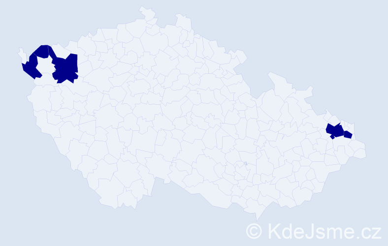 Jméno: 'Dietrich', počet výskytů 5 v celé ČR