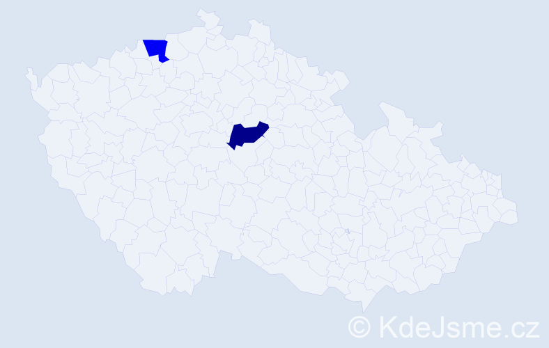 Jméno: 'Lidya', počet výskytů 2 v celé ČR