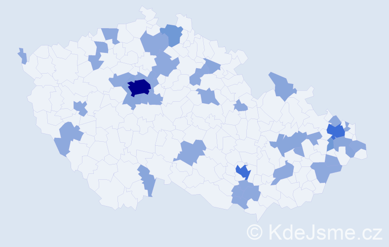 Jméno: 'Adrien', počet výskytů 65 v celé ČR