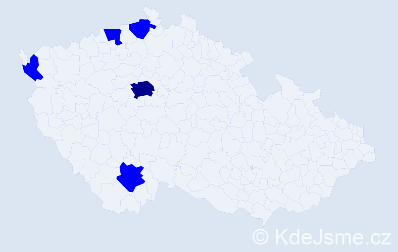 Jméno: 'Chan', počet výskytů 6 v celé ČR