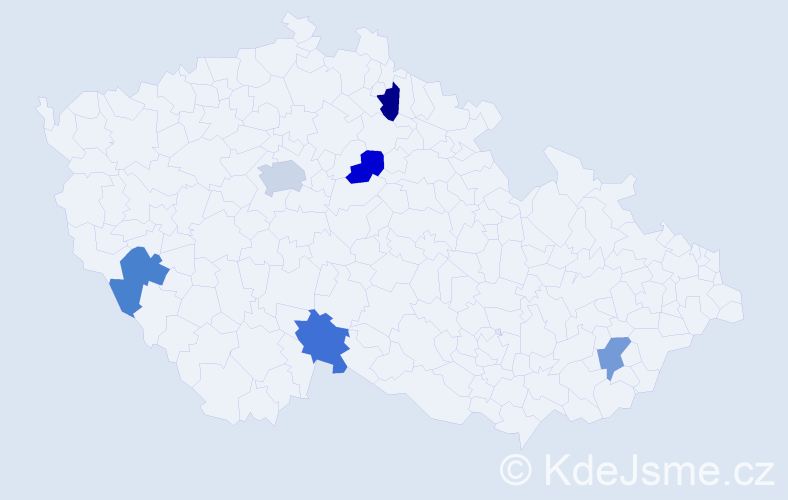 Jméno: 'Tu', počet výskytů 7 v celé ČR