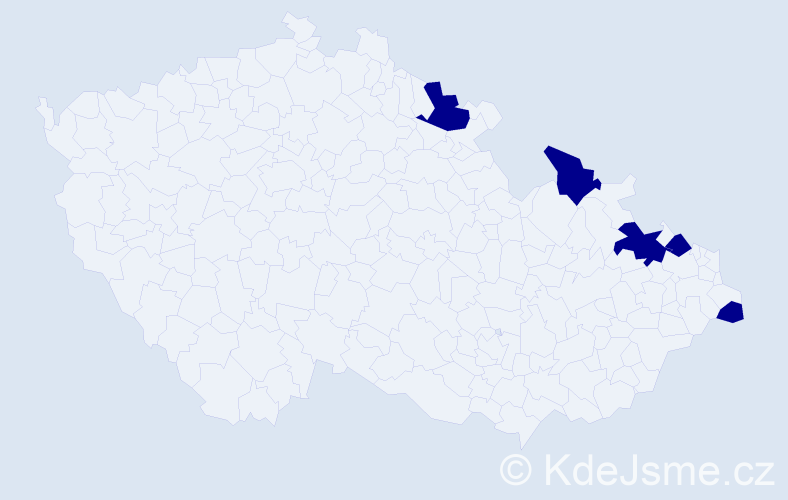 Jméno: 'Hedvíka', počet výskytů 5 v celé ČR