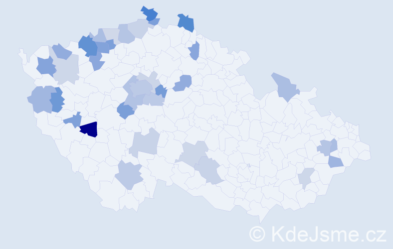 Jméno: 'Jens', počet výskytů 61 v celé ČR