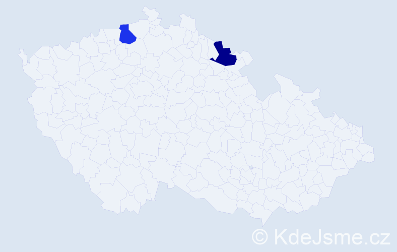 Jméno: 'Fernand', počet výskytů 2 v celé ČR