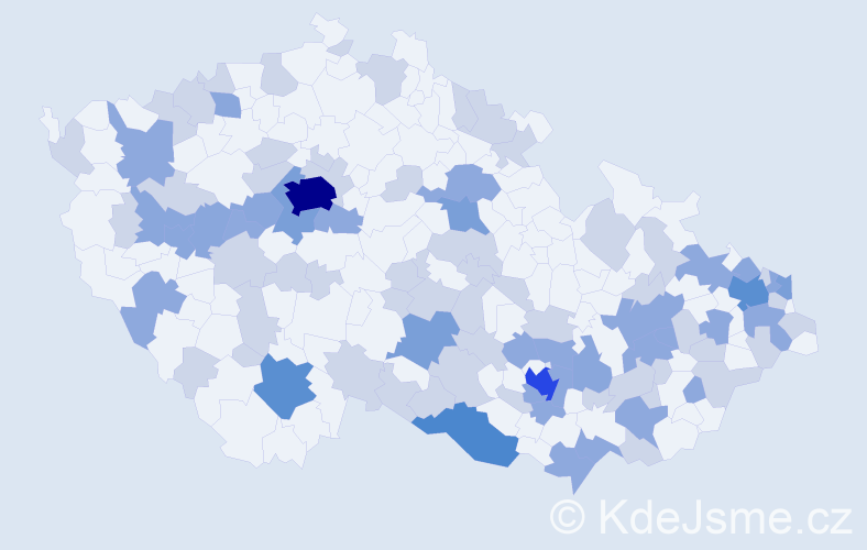 Jméno: 'Viléma', počet výskytů 172 v celé ČR