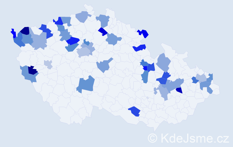 Jméno: 'Kveta', počet výskytů 63 v celé ČR