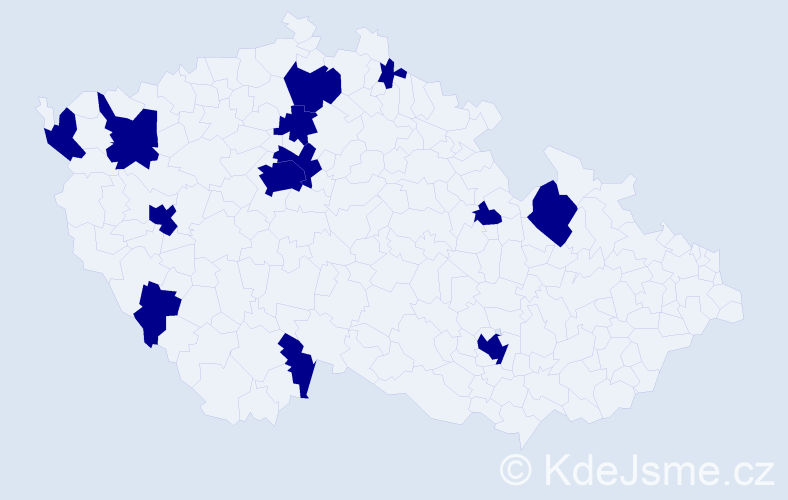 Jméno: 'Quoc', počet výskytů 13 v celé ČR
