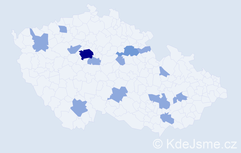 Jméno: 'Barbora Marie', počet výskytů 21 v celé ČR