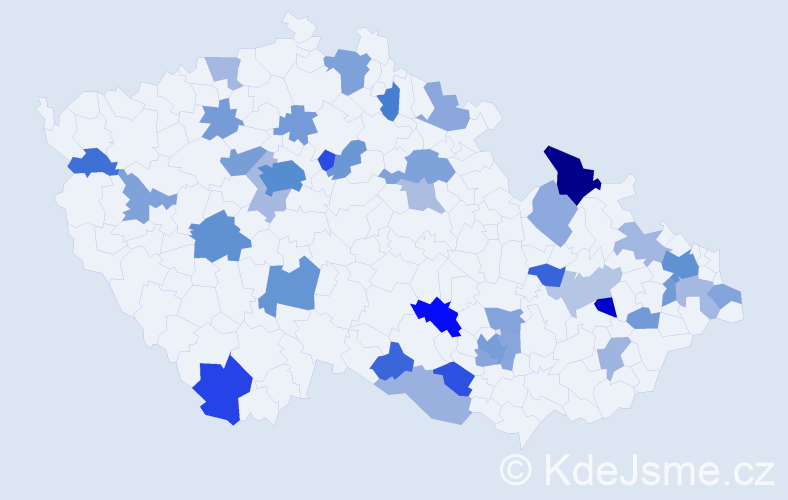 Jméno: 'Teodora', počet výskytů 76 v celé ČR