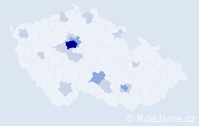 Jméno: 'Mína', počet výskytů 34 v celé ČR