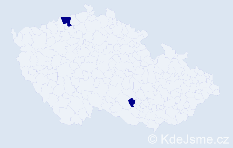 Jméno: 'Jevhenija', počet výskytů 2 v celé ČR