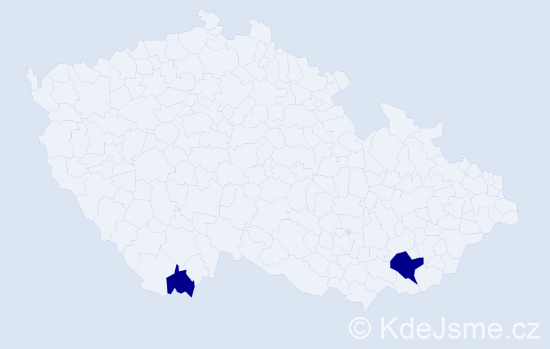 Jméno: 'Eleanora', počet výskytů 2 v celé ČR