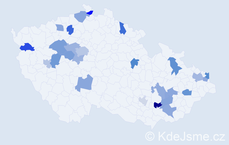 Jméno: 'Jeremy', počet výskytů 32 v celé ČR