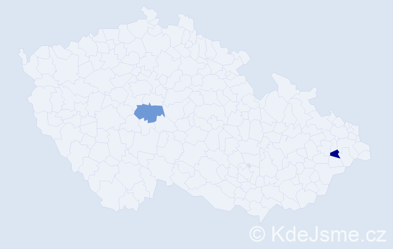 Jméno: 'Thorir', počet výskytů 2 v celé ČR
