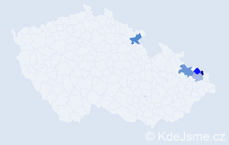 Jméno: 'Elfrýda', počet výskytů 5 v celé ČR